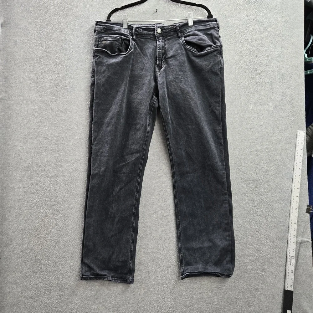 Buffalo David Bitton Men Jeans‎ 38X30 Black Denim Six-X Straight Stretch Logo